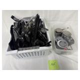 Plastic utensils, sternos and holders