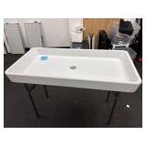 Folding leg, ice table/display with drain plug