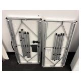 2 Coleman adjustable height, two tier tables
