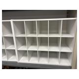 3 - 24 x 19 white, cubby shelves