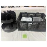 Baskets with rotating storage display