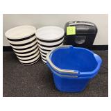 Garbage Cans, Paper Shredder, Buckets