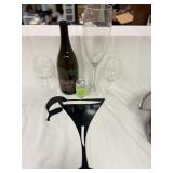 Oversized glasses w/wall decor