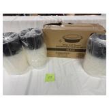 Box of to-go food bowls with lids