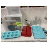 Totes of baking items