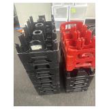 Stacks of plastic 2 liter holders