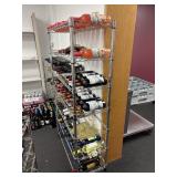 36 x 14 x 62 tall, adjustable,wine rack/shelves.