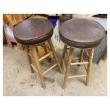 Pair of padded bar stools