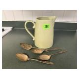 Pitcher, serving utensils