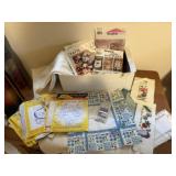 Needlepoint, sewing patterns, supplies