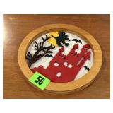 Halloween wood carving wall decor