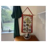 English Riviera wall hanging, bowl, corkscrew