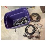 Storage tote of power cords, cables