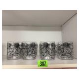 Plastic floral tumblers (8)
