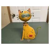 Cat metal garden art