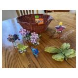 Nature collectibles, florals, butterfiles, sand