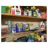 Shelf of consumables, WD-40, sprayer, lightbulbs