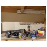 Contents of shelf, hardware, padlocks, gas caps