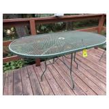 Oblong metal patio table