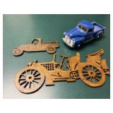 Toy car, automotive wood carvings