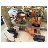 Crate of Black & Decker cordless tools,