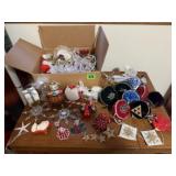Box of Christmas ornaments, decorations