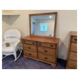 Dresser with attached mirror
