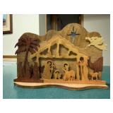 Woodcarved nativity