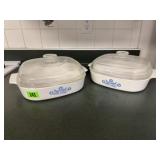 Corningware covered casserole dishes (2(