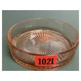 Pink depression glass bowl