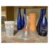 Wine bottles, clay bottle cooler, decanter