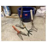 Flower pot, garden hand tools