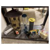 Bird feeders, suet, bird seed