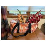 Thirty-One Tote bag, silk gladiola stems