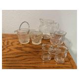 Glass toothpick holders, creamers