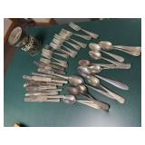 Ssolid nickel silver, silver plated flatware lot