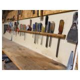 Contents of workbench wall, screwdrivers, Reagan