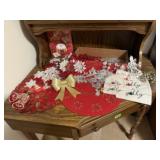 Holiday linens, oraments, decor