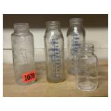 Vintage glass baby bottles