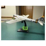 Airplane model on stand
