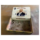 Cigar box, miniature test tubes