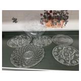 Glass, crystal serving platters