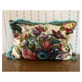 Vintage floral throw pillow