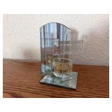Mirrored cross tea light candle holder