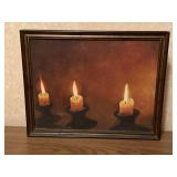 "Three Candles" canvas painting