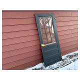 Black painted wood door