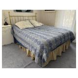Brass full size bed, headboard, frame, mattress,