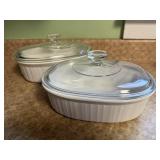 Corningware French White covered baking dishes