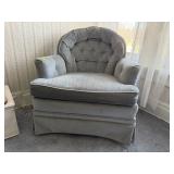 Blue swivel easy chair