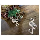 Basket, flamingo windchime